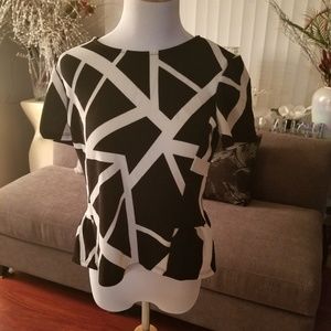 Bar III Textured Peplum Top